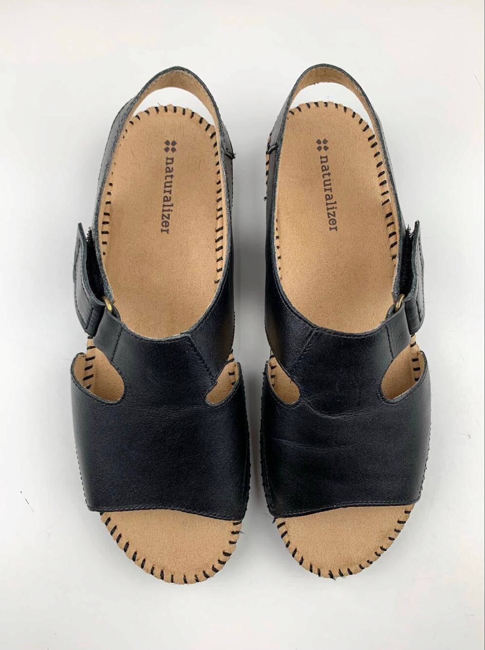 Naturalizer Scout Sandals Black Leather Comfort Casual Women's 8.5